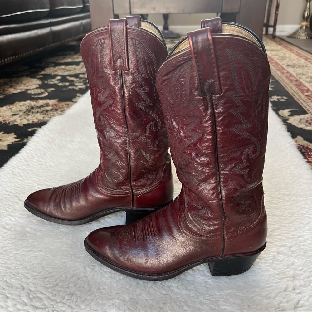 Dan Post Vintage Genuine Brown Leather Men’s Western Cowboy Boots size 9 D - Picture 6 of 11